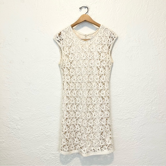 Reiss Dress Crochet Lace Ivory Cream 6 - Picture 2 of 8